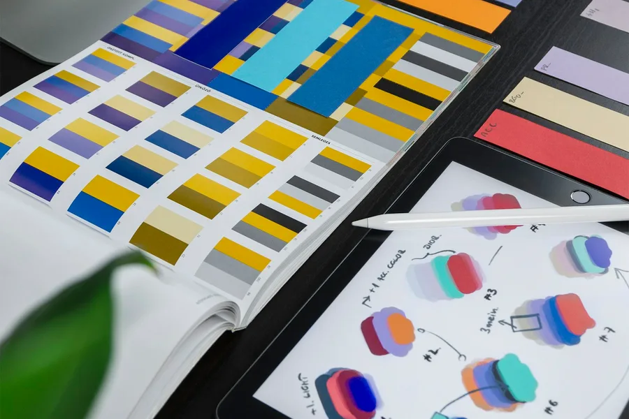 Close-up of letterpress type blocks